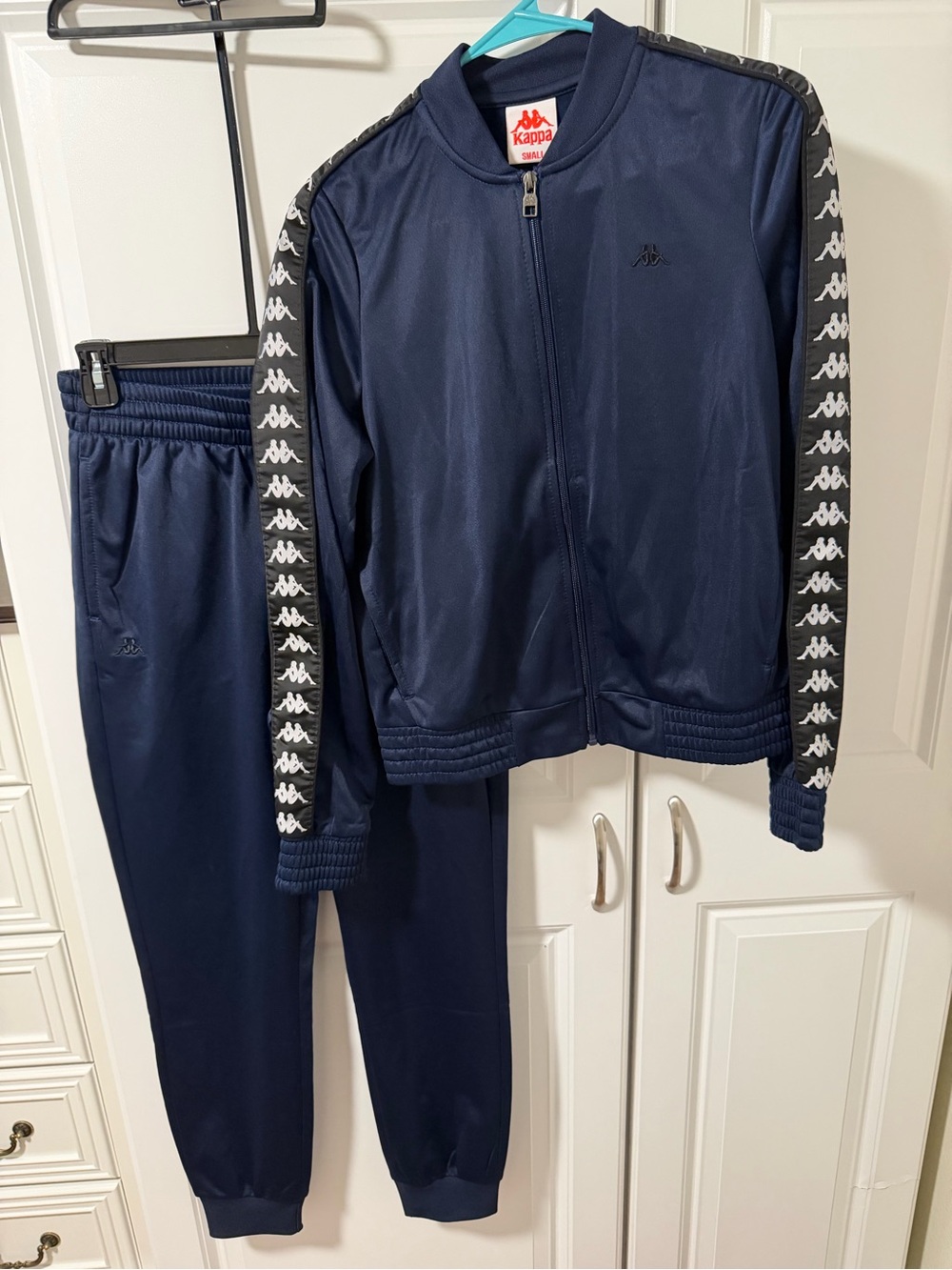 Kappa Navy Blue Kids Logo-Trim Tracksuit Pajama Set